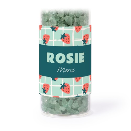 Tube avec sticker carré &amp; sel de bain vert (lot de 12)