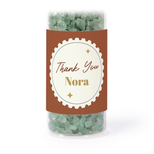 Tube avec sticker carré &amp; sel de bain vert (lot de 12)