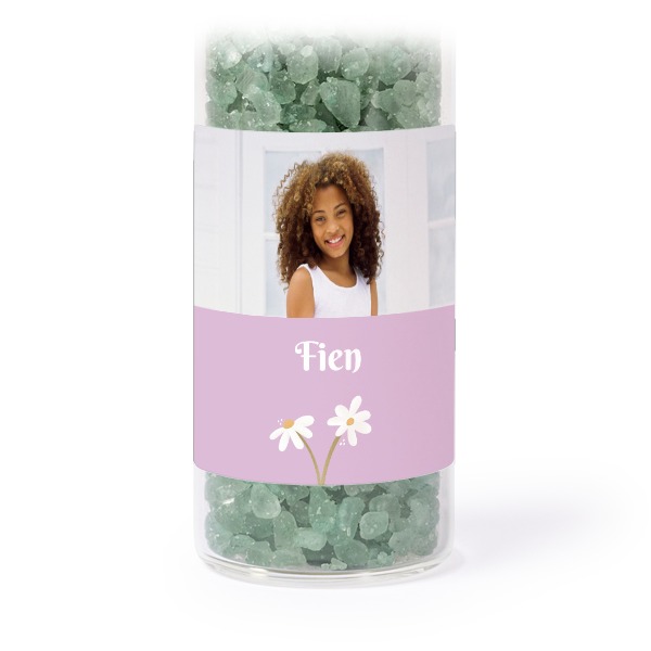 Lasiputki neliö tarroilla & vihreällä kylpysuolalla - 12 kpl