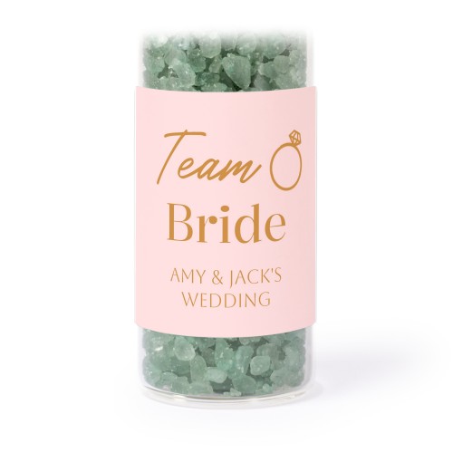 Glazen buisjes met vierkante stickers & groen badzout (set van 12)