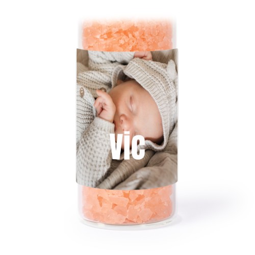 Tube avec sticker carré &amp; sel de bain rose (lot de 12)