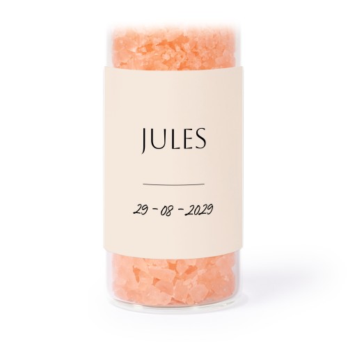 Glasrør med firkantede klistermærker & lyserødt badesalt - 12 stk