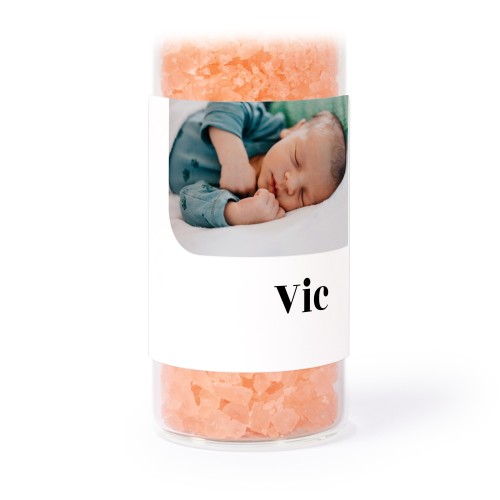 Tube avec sticker carré &amp; sel de bain rose (lot de 12)