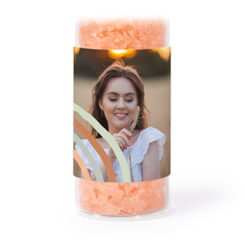 Glassrør med firkantede klistremerker & rosa badesalt - 12 stk