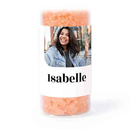 Glasrør med firkantede klistermærker & lyserødt badesalt - 12 stk