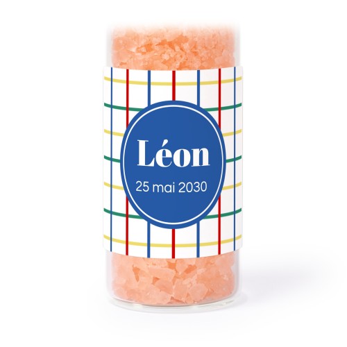 Tube avec sticker carré &amp; sel de bain rose (lot de 12)