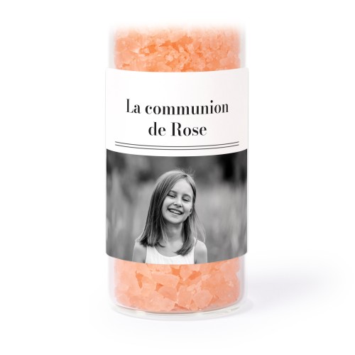 Tube avec sticker carré &amp; sel de bain rose (lot de 12)