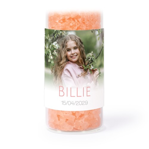 Glazen buisjes met vierkante stickers & roze badzout (set van 12)