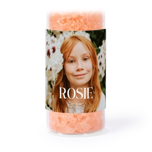 Tube avec sticker carré &amp; sel de bain rose (lot de 12)