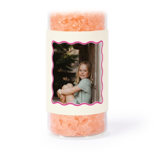 Tube avec sticker carré &amp; sel de bain rose (lot de 12)