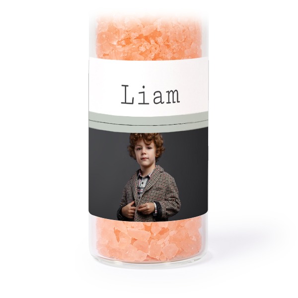 Glazen buisjes met vierkante stickers & roze badzout (set van 12)