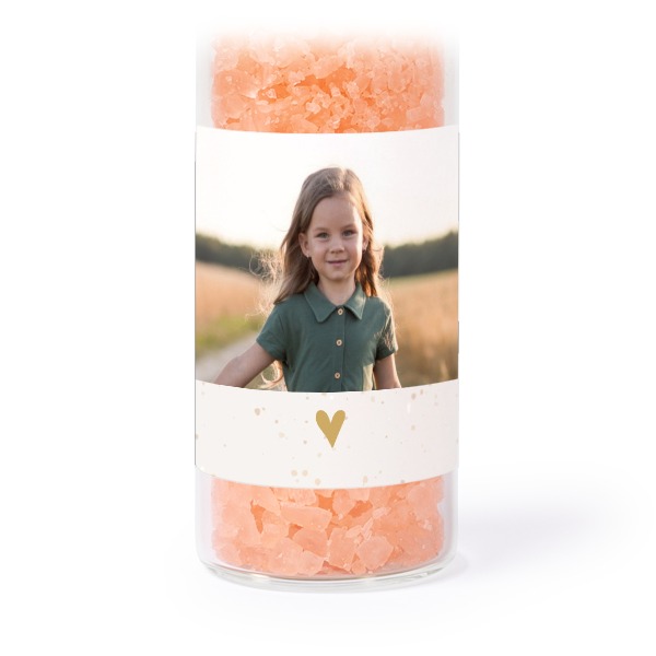 Glazen buisjes met vierkante stickers & roze badzout (set van 12)