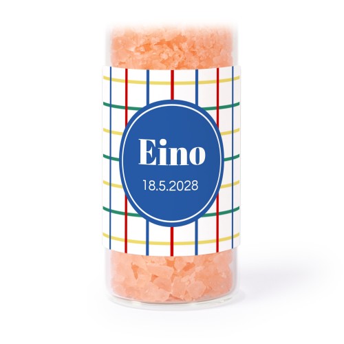 Lasiputki neliö tarroilla & vaaleanpunaisella kylpysuolalla - 12 kpl