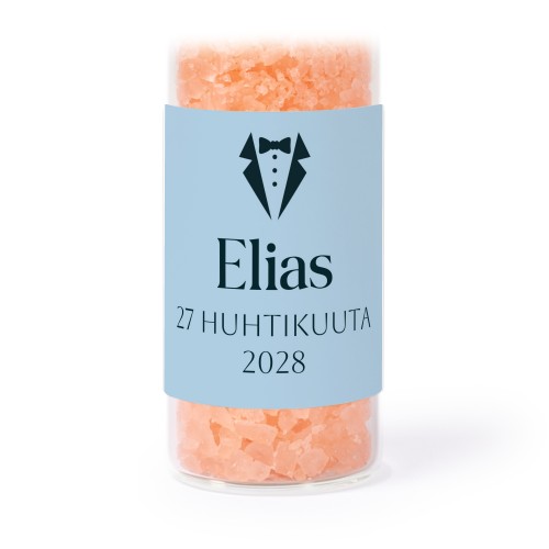 Lasiputki neliö tarroilla & vaaleanpunaisella kylpysuolalla - 12 kpl