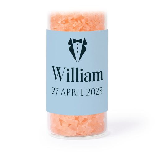 Glasrör med fyrkantiga klistermÀrken & rosa badsalt - 12 st Glasrör med fyrkantiga klistermÀrken & rosa badsalt - 12 st