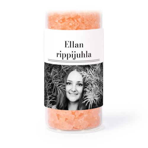 Lasiputki neliö tarroilla & vaaleanpunaisella kylpysuolalla - 12 kpl