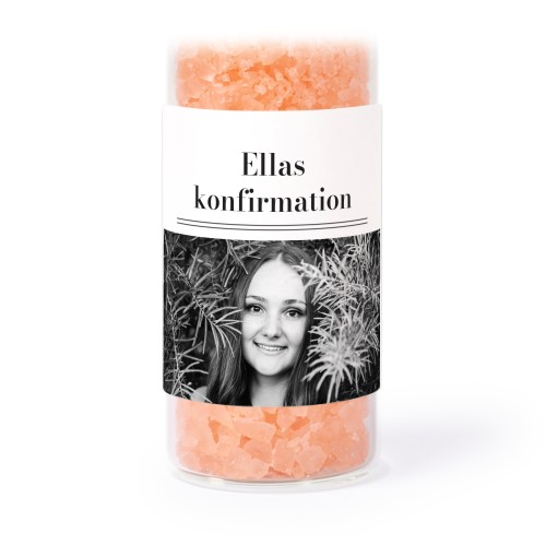 Glasrör med fyrkantiga klistermärken & rosa badsalt - 12 st