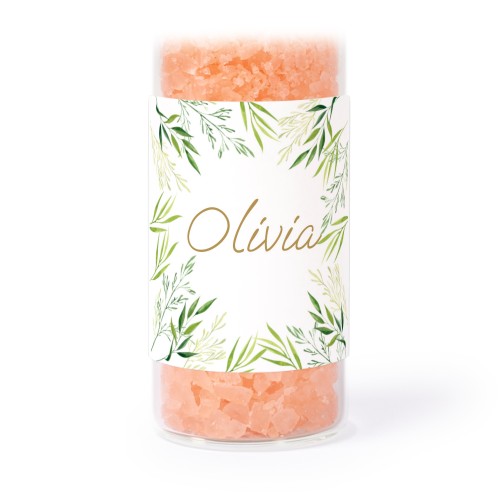 Lasiputki neliö tarroilla & vaaleanpunaisella kylpysuolalla - 12 kpl