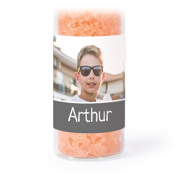 Mini-Glasröhrchen Set mit quadratischen Stickern & Badesalz Pink - 12 Stk.