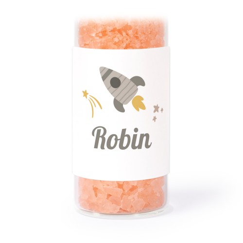 Glazen buisjes met vierkante stickers & roze badzout - set van 12