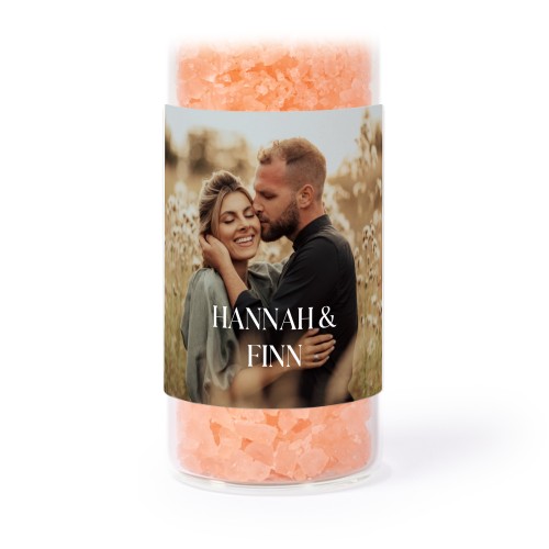 Glazen buisjes met vierkante stickers & roze badzout - set van 12