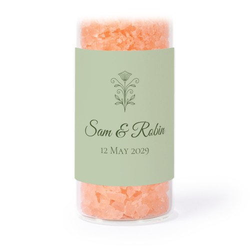 Tube avec sticker carré &amp; sel de bain rose (lot de 12)