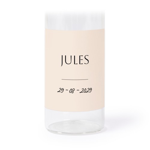 Glasrør med låg og firkantede klistermærker - 12 stk Glasrør med låg og firkantede klistermærker - 12 stk