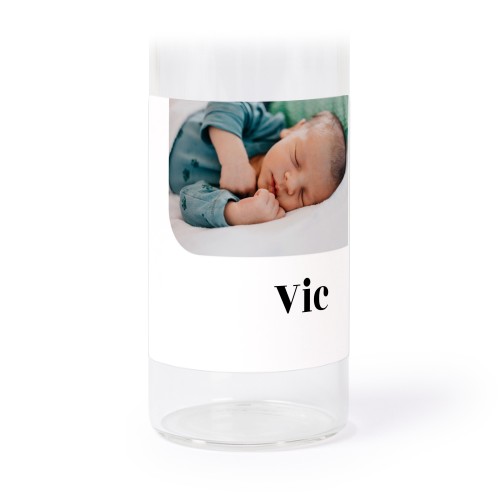 Glass tube with cork and square stickers - 12 pcs