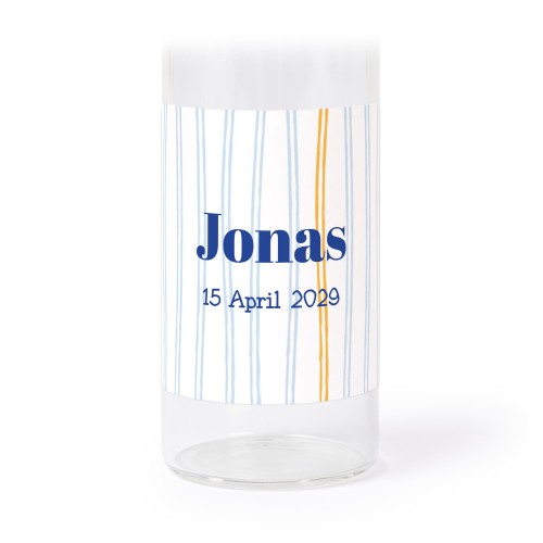 Glazen buisjes met vierkante stickers - set van 12