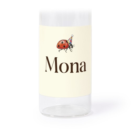 Glazen buisjes met vierkante stickers - set van 12