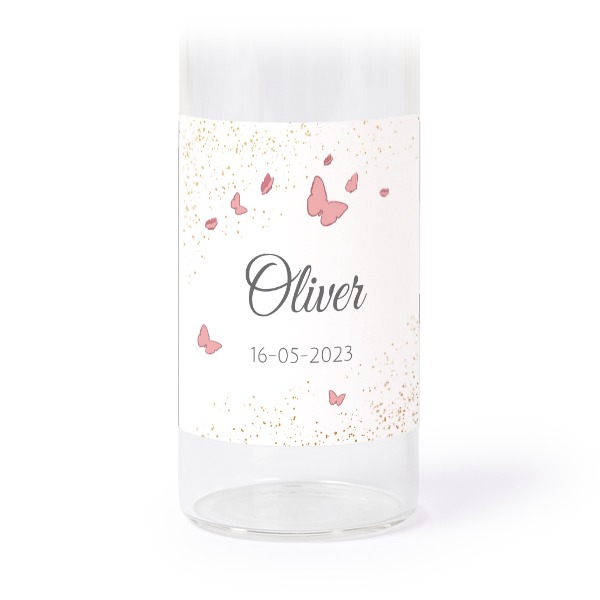 Tubes en verre avec autocollants carrés - lot de 12