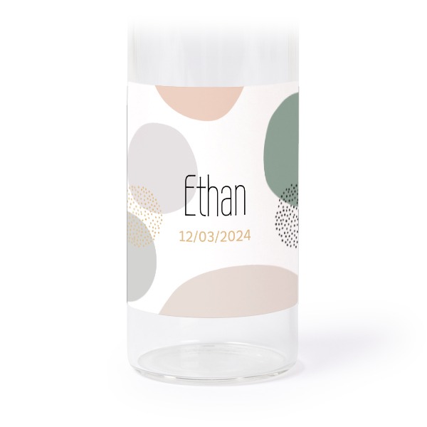 Glassrør med kork og firkantede klistremerker - 12 stk Glassrør med kork og firkantede klistremerker - 12 stk