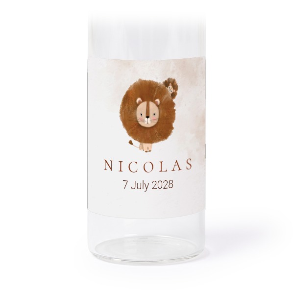 Glass tube with cork and square stickers - 12 pcs