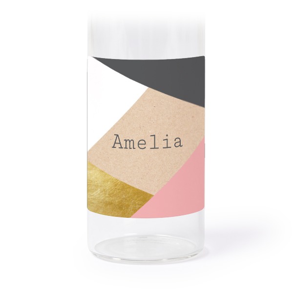 Tubes en verre avec autocollants carrés - lot de 12