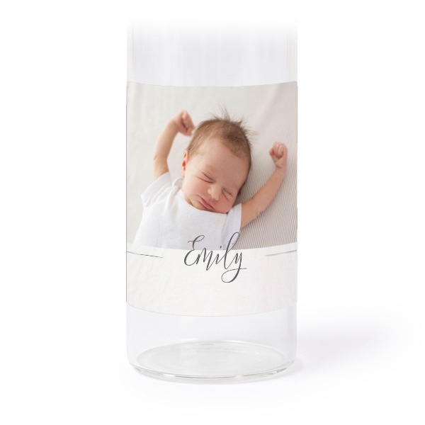 Glass tube with cork and square stickers - 12 pcs