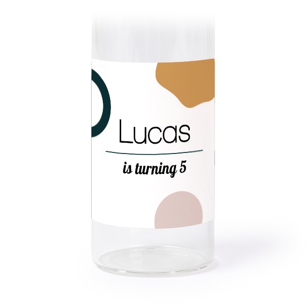 Tubes en verre avec autocollants carrés - lot de 12