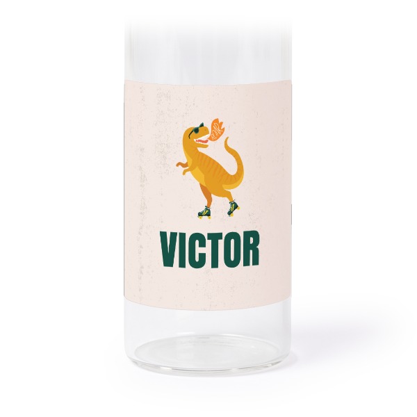 Glass tube with cork and square stickers - 12 pcs