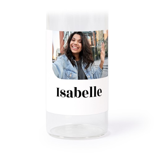 Glass tube with cork and square stickers - 12 pcs