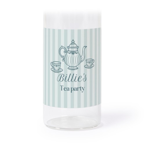 Glassrør med kork og firkantede klistremerker - 12 stk