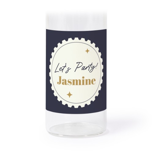 Glass tube with cork and square stickers - 12 pcs