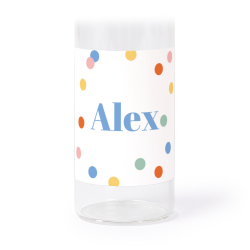 Tubes en verre avec autocollants carrés - lot de 12 Tubes en verre avec autocollants carrés - lot de 12