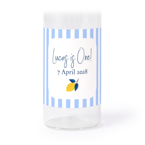 Glass tube with cork and square stickers - 12 pcs Glass tube with cork and square stickers - 12 pcs