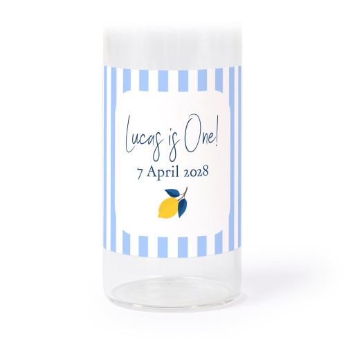 Glazen buisjes met vierkante stickers - set van 12