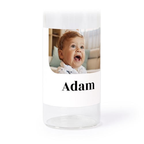 Glass tube with cork and square stickers - 12 pcs