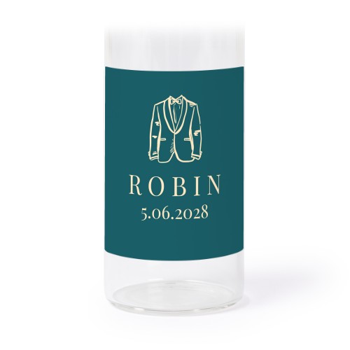 Tubes en verre avec autocollants carrés - lot de 12