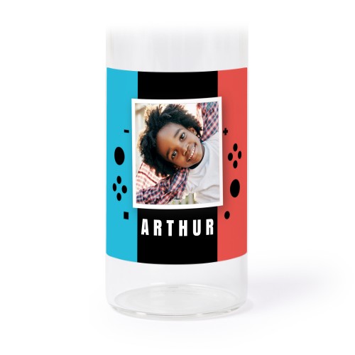 Glassrør med kork og firkantede klistremerker - 12 stk