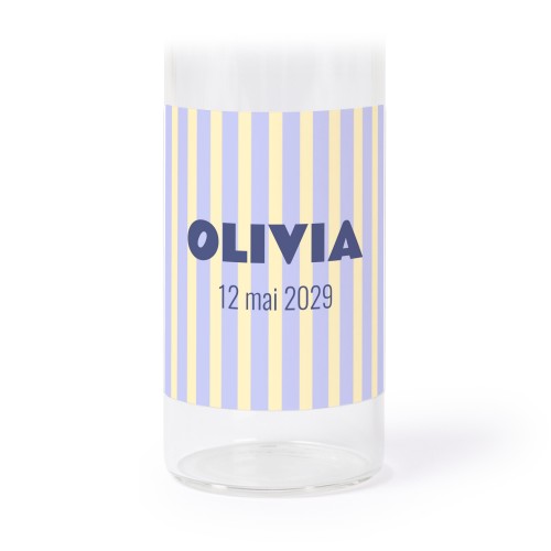 Tubes en verre avec autocollants carrés - lot de 12