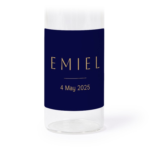 Glasrør med låg og firkantede klistermærker - 12 stk