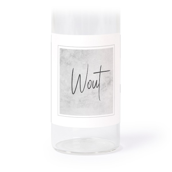 Glass tube with cork and square stickers - 12 pcs