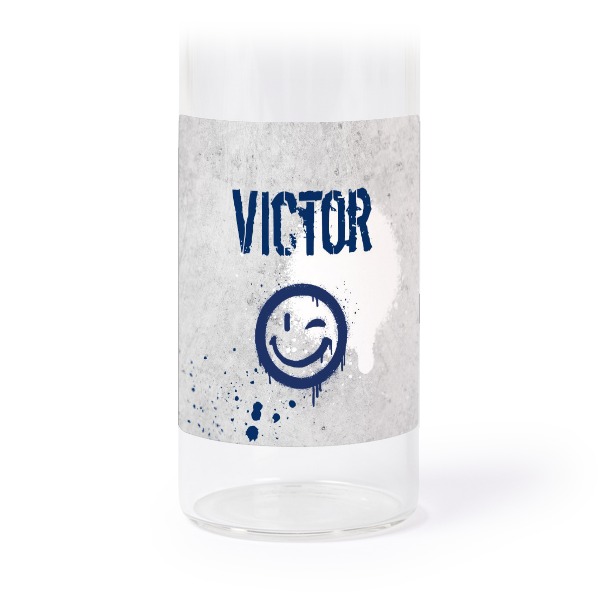 Glass tube with cork and square stickers - 12 pcs